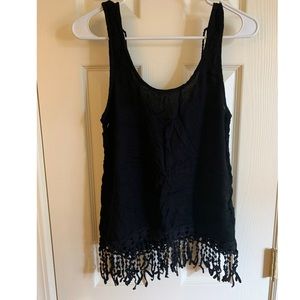 🧨👗 3 for $25👗🧨 black fringe tank top